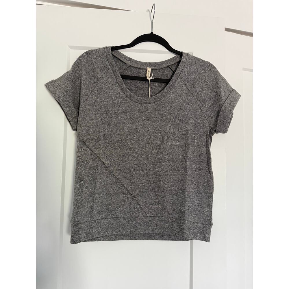 $160 New Lanston Revolve Raglan Sweatshirt Tee - Grey XS